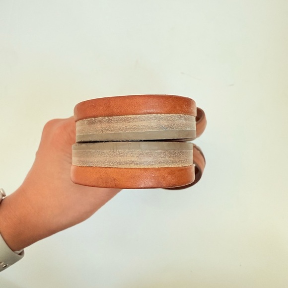 Saint Laurent Cognac Brown Leather Tribute open toe flat slide sandals EU 39.5 - Picture 6 of 11